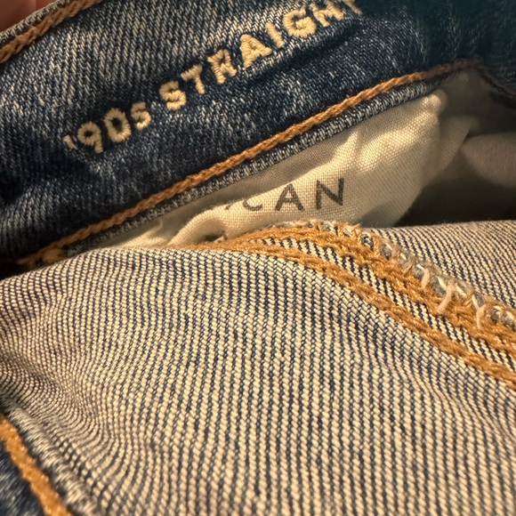 American Eagle size 0 Regular Strigid 90s Straight Jeans Distressed - Picture 10 of 14